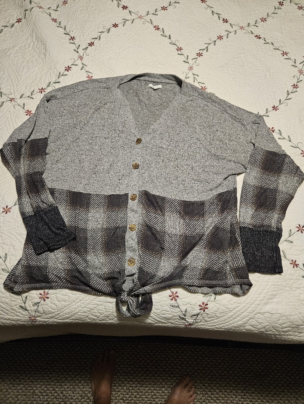 Maurices Heather Gray Open-Front Knit Cardigan